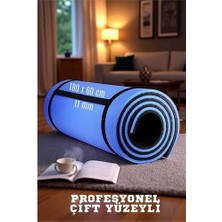 Belle Fusion Mey Ithalat® Pilates Matı- Spor Matı - Yoga Matı 11 mm Çift Taraflı Mavi