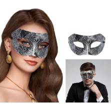 Store Mania Ieg™ Gümüş Eskitme Yüz Maskesi - Antik Tarz Balo Maskesi