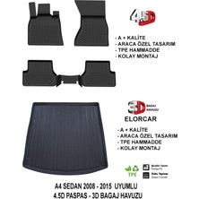 Elorcar A4 Sedan 2008 - 2015 3D Bagaj Havuzu - 4.5d Paspa Seti