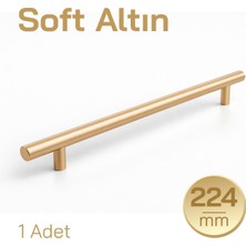 Badem10 (1 Adet) 224MM Soft Altın Metal Mobilya Mutfak Dolap Çekmece Dolabı Kulbu Kulpu Kulpları