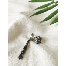 Halley Concept Doğal Taşlı ve Kartal Başlı Çiftli Gotik Çelik Küpe