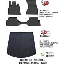 Elorcar A4 Sedan 2016 - 2024 3D Bagaj Havuzu - 4.5d Paspa Seti