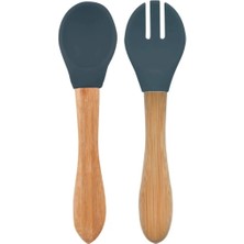 Belle Fusion Mey Ithalat®   Mama Kaşığı ve Çatal Seti Deep Blue