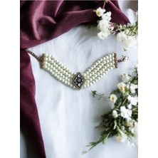 Fayra Accessories Elmas Kesim Zirkon Taşlı Inci Bileklik