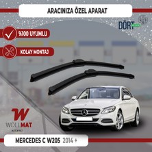 Wollmat Mercedes C Serisi W205 Silecek 2014 Sonrası Silecek Takımı Araca Özel
