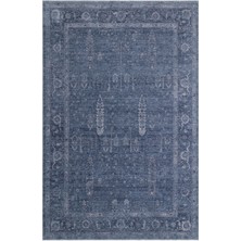 Cool Halı Şahmaran Mavi Gri Vintage Dokuma Eskitme Yumuşak Modern Giyinme Yatak Oda Salon Oturma Odası Halısı