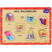 Aesco ONY-196-197 Ahşap Tutmalı Okul Malzemeleri -Onyıl Oyuncak