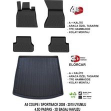 Elorcar A5 Coupe - Sportback 2008 - 2015 3D Bagaj Havuzu - 4.5d Paspas Seti