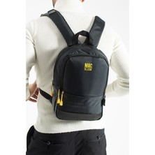 İmaks Küçük Boy Imperteks Su Geçirmez USB Şarj Çıkışlı Unisex Günlük Şık Sırt Çantası Siyah Sarı MB01