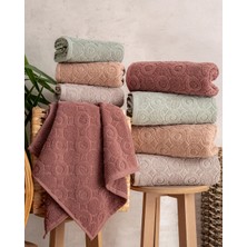 Hazangülü Collection Buldan Üretimi Çeyizlik Deluxe Jakarlı Domino 4'lü El/yüz Havlusu I 50X90