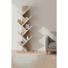 EUR066 Kitaplık - Beyaz Safir Meşe