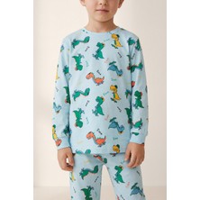 Erkek Çocuk Dinozor Desenli Pijama Takımı