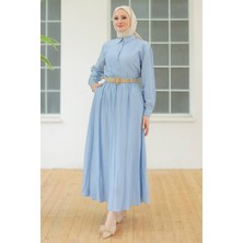 İlkimay.com Hasır Kemerli Ikili Takım 1687 - Buz Mavi