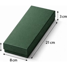 Lüks Kapaklı Hediye Kutusu 21X8X3 cm Yeşil Düz