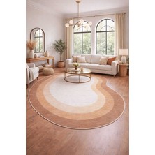 Qatalina Özel Kesim Kahverengi Modern Halı Kaymaz Taban Makinede Yıkanabilir Leke Tutmaz Yeni Nesil Q130KAHVE