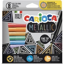 Nacario Mey Ithalat® 8 Renk Fine Tip Metalik Keçeli Kalem Seti