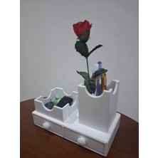Bengi Ankara Mobilya Hobi Adn 90591 Dekoratif Kalemlik Set Ikili Model Parlak Lake Beyaz Ahşap Çekmece El Yapımı