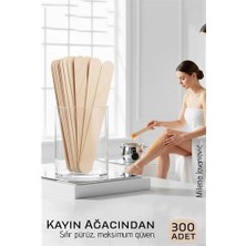 Belle Fusion Mey Ithalat® Premium Ahşap Ağda Spatulası 300’LÜ Paket - Profesyonel Salon Tipi Steril ve Pürüzsüz Yüzey - 14 cm