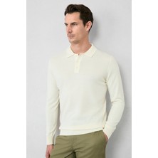 Kiğılı Polo Yaka Düğmeli Regular Fit Sıcak Tutan Yünlü Triko Kazak