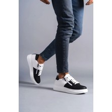 Aymood SLW155 Impact Bağcıklı ve Fermuarlı Cilt Erkek Günlük Sneaker Ayakkabı Bt Beyaz/siyah
