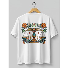 Base Art Tasarım Tişört Terazi Burcu Oversize Unisex