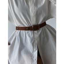 Fiori Kare Tokalı Kalp Aksesuarlı Kadın Pantolon Kemeri, Ceket Kemeri, Gömlek Kemeri, Elbise Kemeri