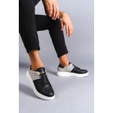 Aymood SLW151 Boost Bağcıklı Cilt Süet Erkek Günlük Sneaker Ayakkabı Bt Siyah/gri