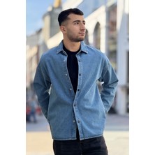 Rocqerx R-6011 Ayaklı Yaka Yıkamalı Kot Gömlek