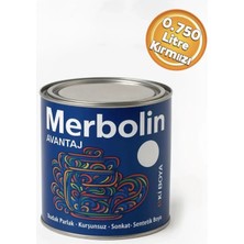 Merbolin Avantaj Sentetik Yağlı Boya Kırmızı Solvent Bazlı Boya 0.750 Litre