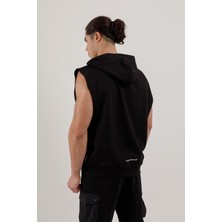 Airlife Sportswear Erkek Kolsuz Kapüşonlu Sweatshirt Siyah