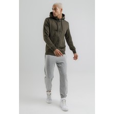 Airlife Sportswear Erkek Kapüşonlu ve Tam Boy Fermuarlı Sweatshirt Haki