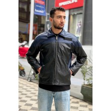 Rocqerx X-2024 Nakış Detaylı Içi Kapitoneli Deri Mont