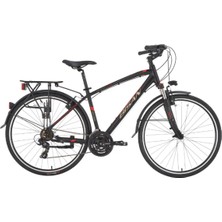 Bisan Trx 8100 City Şehir Bisikleti 46 cm V 700C 21 Vites Mat Siyah Kırmızı