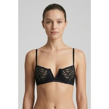 Laperissa Siyah Dantel Detaylı Ince Askılı Sütyen