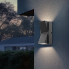 Braytron Vekta LED Çift Yönlü Dış Mekan Apliği - IP65 Antrasit Siyah Dış Mekan Uyumlu