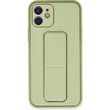 Eco Port iPhone 12 Kılıf Coco Deri Standlı Kapak - Su Yeşili