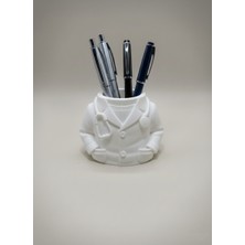 Doktor Figürlü Kalemlik Seti (2 Adet) | Kadın ve Erkek Doktor Tasarımı | 3D Baskı Pla | Masaüstü Düzenleyici | Sağlık Çalışanlarına Hediye