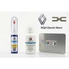 COLORGUARD Renault Dacia RQH Demir Mavi Rötuş Seti - 2 si 1 Arada İğne ve Fırça Uçlu Şişe, Solüsyon ve Rötuş Çeliği