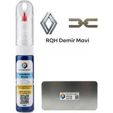 COLORGUARD Renault-Dacia RQH Demir Mavi İğneli ve Fırçalı Özel Tasarım Şişe Rötuş Boyası ve Profesyonel Rötuş Çeliği Seti