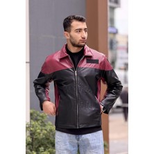 Rocqerx X-2024 Nakış Detaylı Içi Kapitoneli Deri Mont