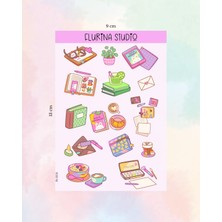 Kawaii Notes Sticker Sayfası (Beyaz Kağıt)