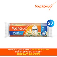 Macromax Büzgülü Çöp Torbası Büyük Boy Vanilya Kokulu 20’li X7
