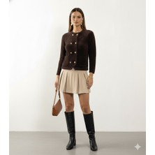 Salome Butik Gold Düğme Detay Yumoş Ceket