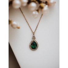 Fayra Accessories Elmas Montür Kristal Taşlı Su Damlası Kolye