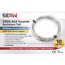 Sern CR25-AL5 Yuvarlak Rezistans Teli 0,60MM – 5,02 Ω/m Direnç Değerli (Paket: 10 Metre)