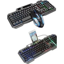 Aesco Rgb Işıklı Gaming Oyuncu Klavye Q Klavye Mouse Hediyeli