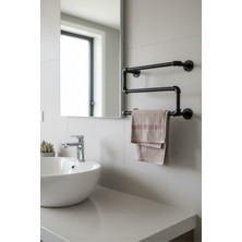Grandmix Metal Boru Duvar Askısı Banyo Havluluk 60X40 cm