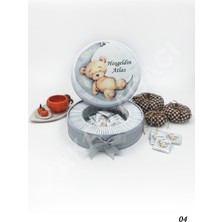 Kakao Ağacı 100 Adet Ay Üstünde Ayıcıklı Erkek Bebek Çikolatası