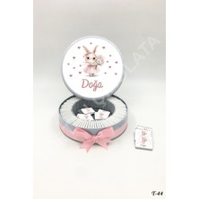 Kakao Ağacı 100 Adet Kalpli Tavşanlı Kız Bebek Çikolatası