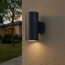 Braytron Vekta-D Wl.2 2X9W LED Duvar Apliği - 3in1 Üç Renkli Gri Dış Mekan Lambası IP65